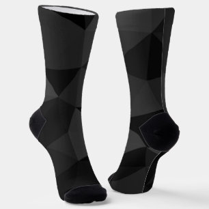 Dark grey and black geometric mesh pattern socks