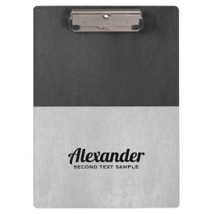 Dark-grey and light-grey faux vintage leather clipboard