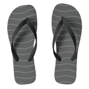 Dark Grey and Light Grey Wave Pattern Thongs