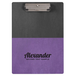 Dark-grey and purple faux leather clipboard