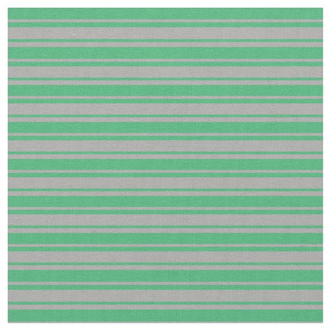 Dark Grey and Sea Green Lines Pattern Fabric (Close Up)