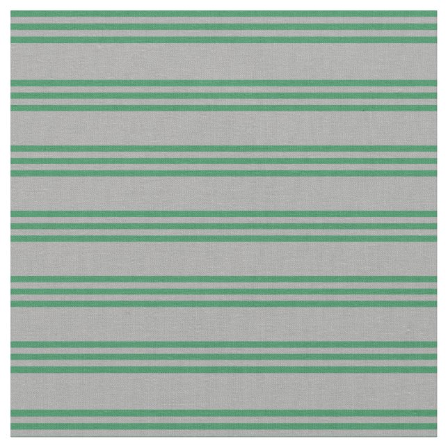 Dark Grey and Sea Green Stripes Fabric (Close Up)