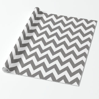 Dark Grey and White Chevron Wrapping Paper