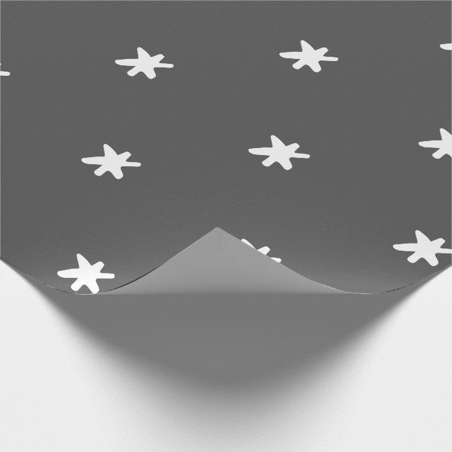 Dark Grey and White Pattern Wrapping Paper (Corner)