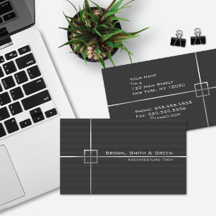 Dark Grey Architecture Firm Business Card