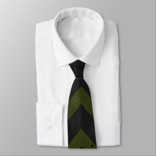 Dark grey army green vintage chevron tie