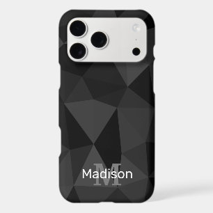Dark grey black geometric mesh pattern Monogram