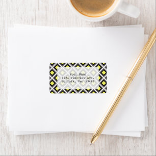 Dark Grey, Black, Yellow Ikat Diamonds by STaylor Label