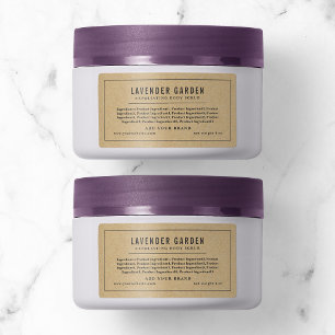 Dark Grey Border and Line Ingredients List Kraft Label