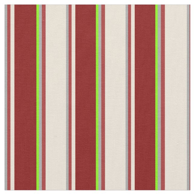 Dark Grey, Brown, Bisque, Maroon & Chartreuse Fabric (Close Up)