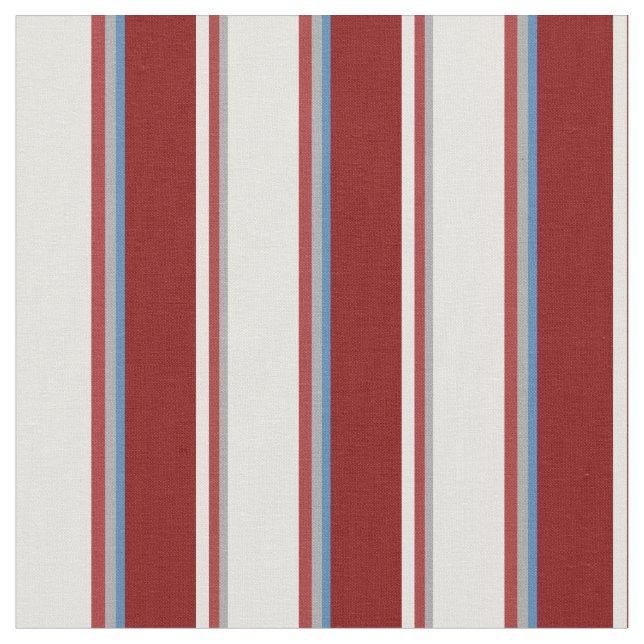 Dark Grey, Brown, Light Cyan, Maroon & Blue Lines Fabric (Close Up)