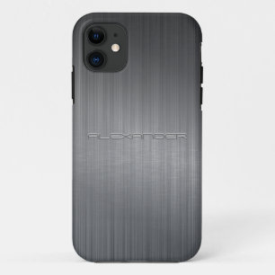 Dark Grey Brushed Aluminium Print iPhone 11 Case