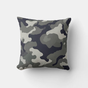 Dark Grey Camouflage – Modern Tactical & Urban Cushion