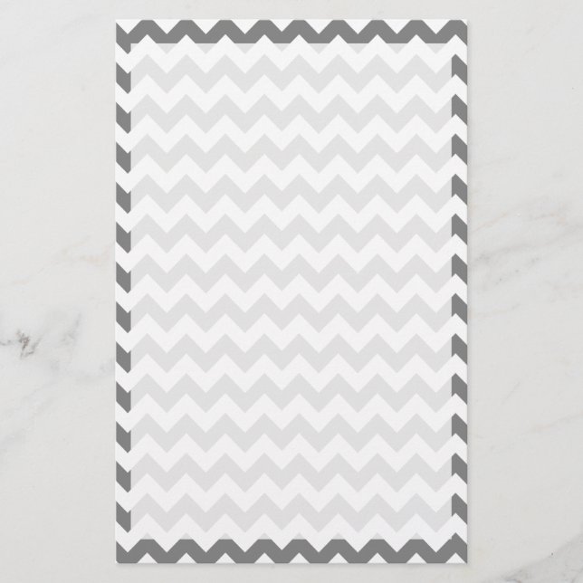 Dark Grey Chevron; zig zag Stationery (Front)