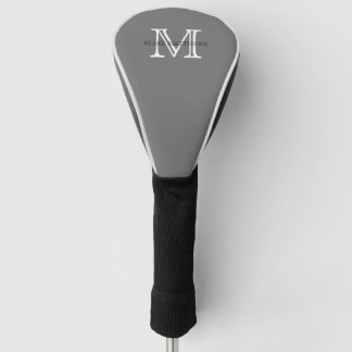 Dark Grey Classic Custom Monogram & Name Golf Head Cover