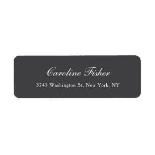 Dark Grey Classic Handwriting Plain Simple Mailing Return Address Label