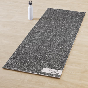 Dark Grey Close-up Glitter with Your Name Yoga Mat