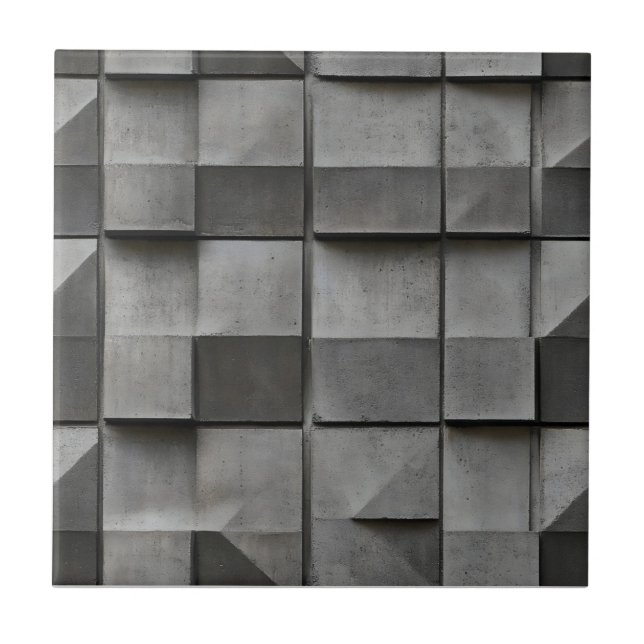 Dark Grey Concrete Pattern Ceramic Tile (Front)