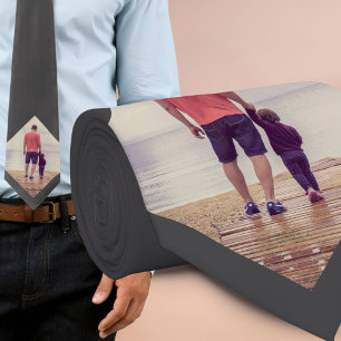 Dark Grey Custom Photo Tie