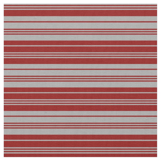 Dark Grey & Dark Red Striped/Lined Pattern Fabric (Close Up)