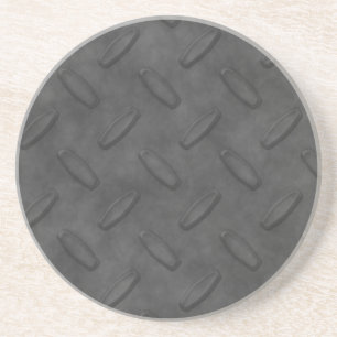 Dark Grey Diamond Plate Texture Coaster