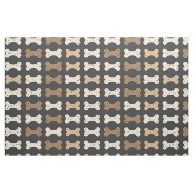 Dark Grey Dog Bone Fabric (Fat Quarter)
