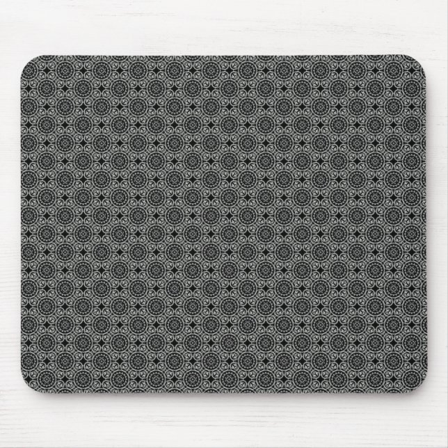 Dark Grey Elegant Circles Mousepad (Front)