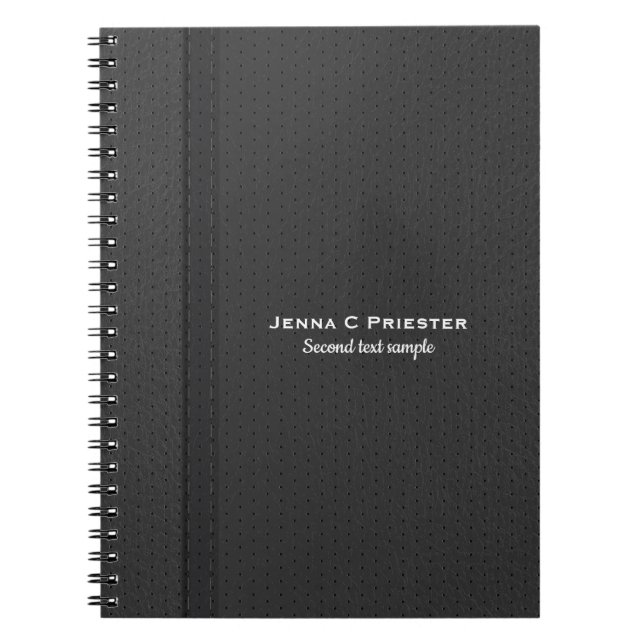 Dark Grey Faux Leather Notebook (Front)