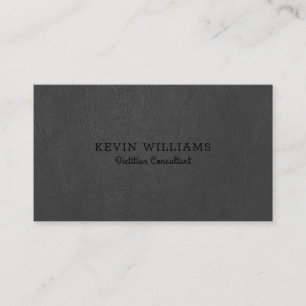 Dark-grey faux leather texture background business card