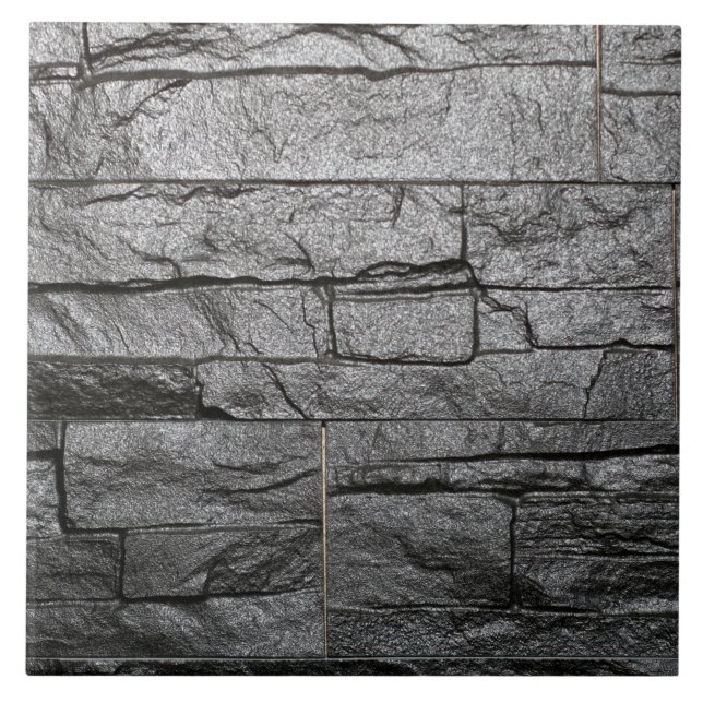 Dark Grey Faux Marble Granite  Stone Brick  Ceramic Tile (Front)