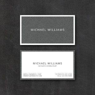 Dark Grey Faux Wool Masculine Business Cards