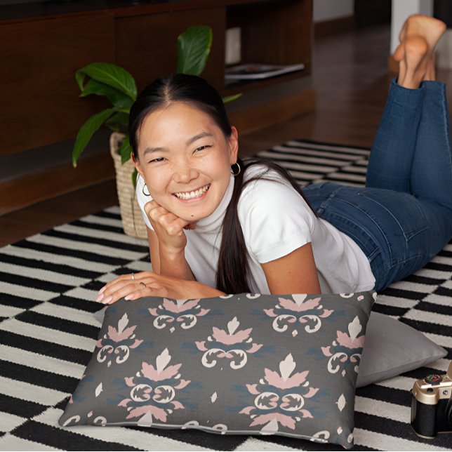 Dark Grey Floral Elegance Pillowcase (Creator Uploaded)