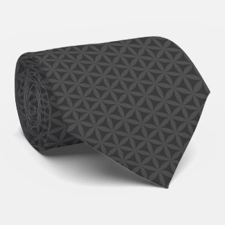 Dark Grey Flower of Life Pattern Tie