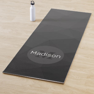 Dark grey geometric mesh pattern Monogram Yoga Mat