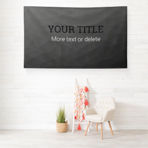 Dark grey geometric mesh Triangle custom text Banner