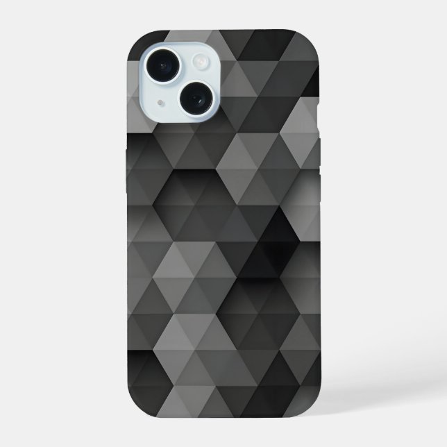 Dark Grey Geometric Triangle Phone Case (Back)