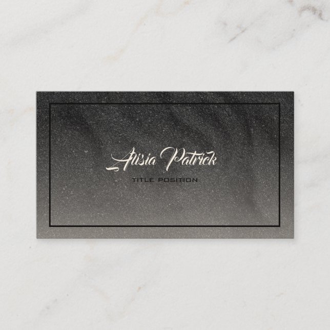 Dark Grey Glitter Business Card (Front)