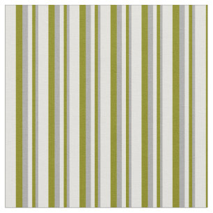Dark Grey, Green & Light Yellow Coloured Stripes Fabric