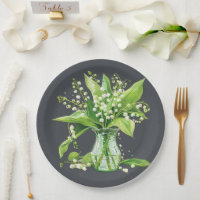 Dark Grey Green Lily of the Valley Shower