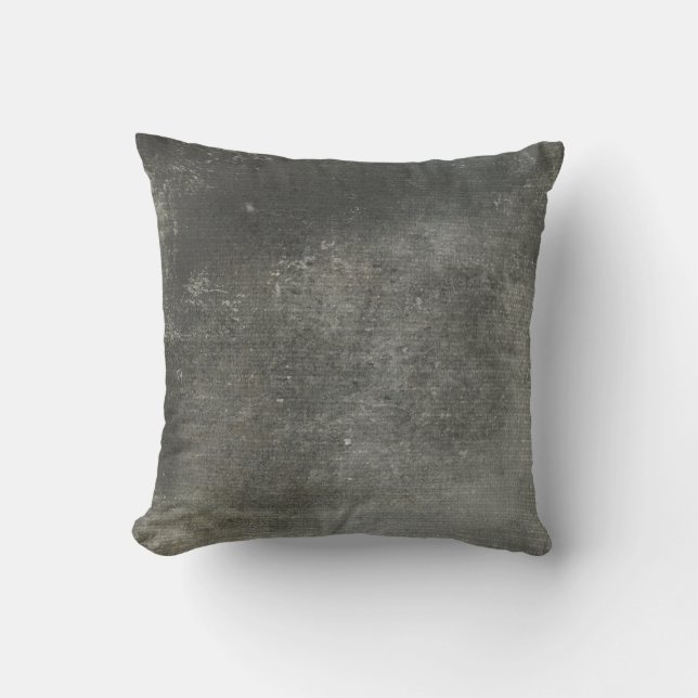 Dark Grey Industrial Faux Cement Style Cushion (Front)