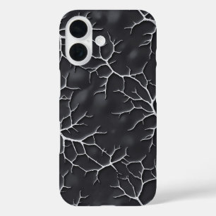 Dark Grey iPhone Case with Branch Texture