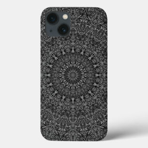 Dark Grey Jungle Mandala iPhone 13 Case