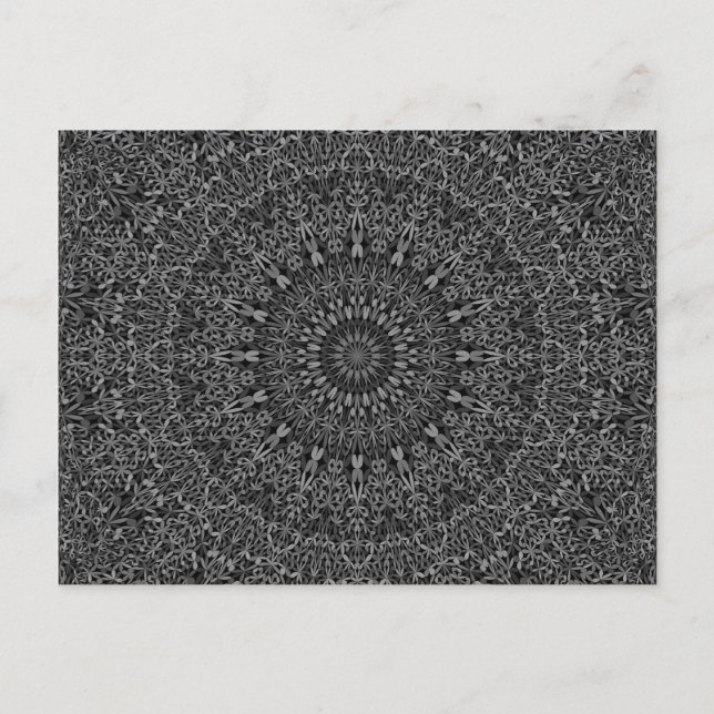 Dark Grey Jungle Mandala Postcard (Front)