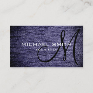 Dark grey leather business card