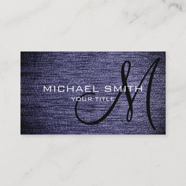 Dark grey leather business card (Front)