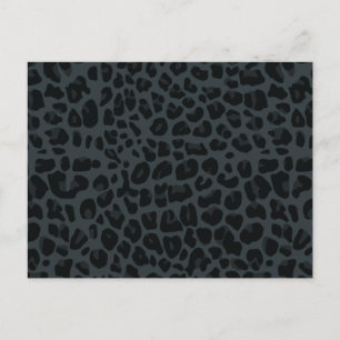 dark grey leopard print pattern postcard