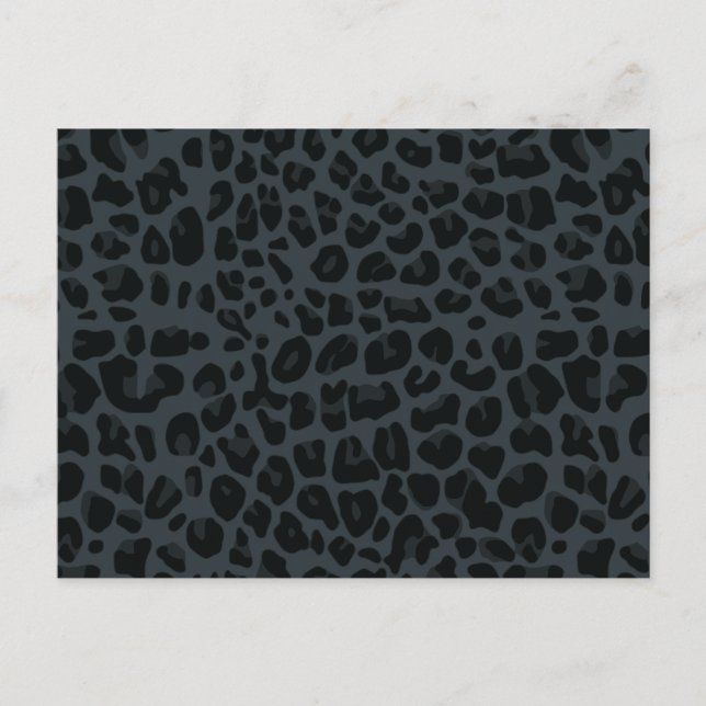 dark grey leopard print pattern postcard (Front)