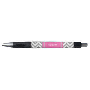Dark Grey Lg Chevron Hot Pink #2 Name Monogram