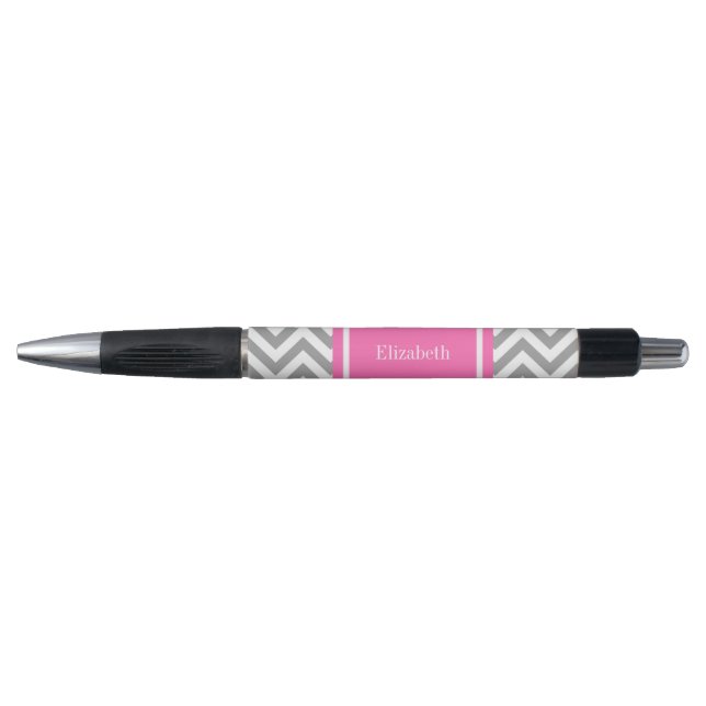 Dark Grey Lg Chevron Hot Pink #2 Name Monogram (Front)