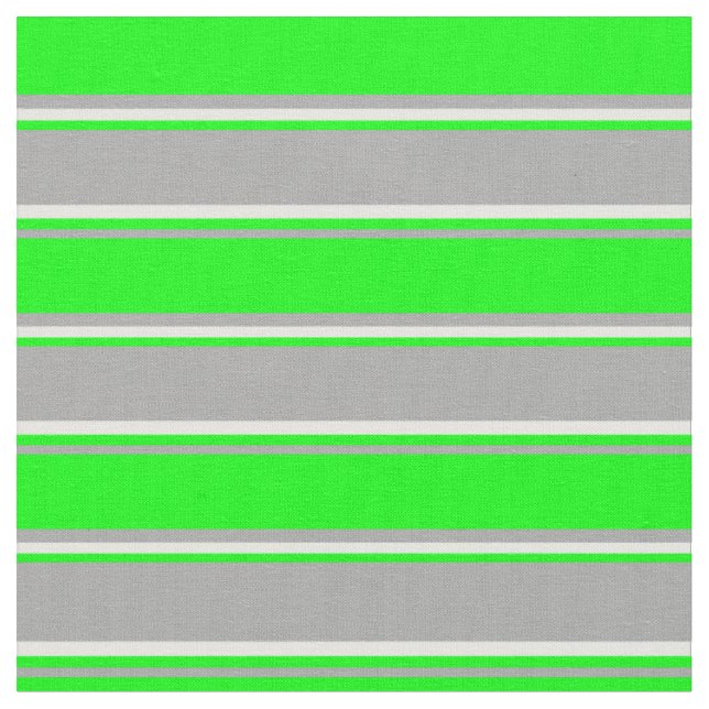 Dark Grey, Lime, and Mint Cream Coloured Pattern Fabric (Close Up)
